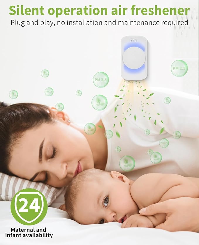 ySky Plug In Air Purifier for Home (6 packs), Negative Ion Air purifier,Quiet Ionizers Air Freshener for home,Bathroom,Bedroom,Portable Air Purifiers for Odor,Pet smell,Mini Air ionizers