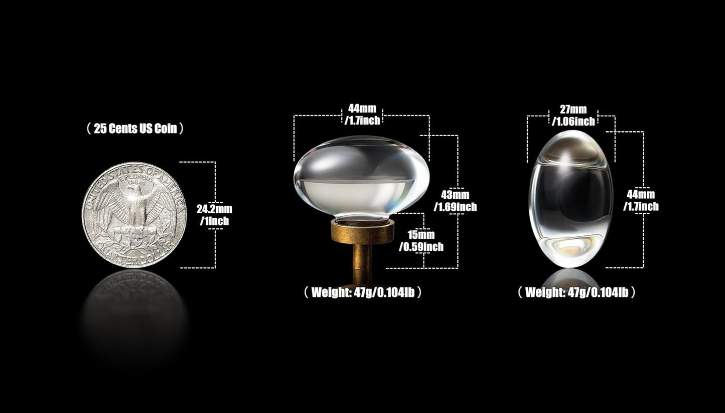 Goo-Ki White Crystal Cabinet Handles-Zinc Alloy Base with Acrylic Knobs,6 Pack