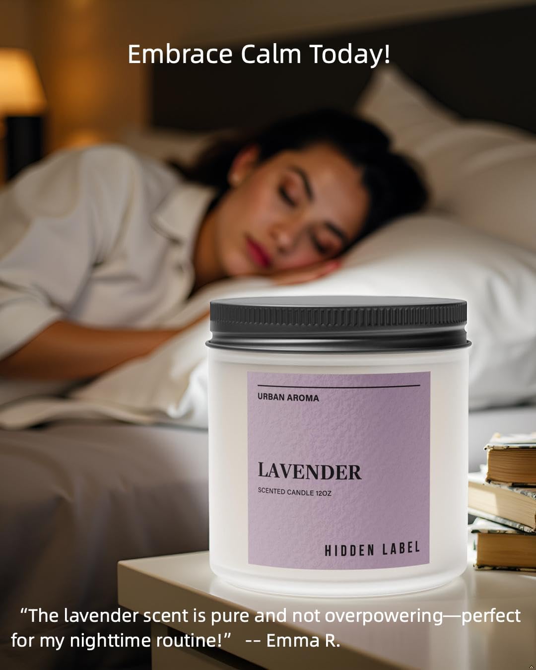 Hidden Label Lavender Scented Candle, 12oz 2 Wick Natural Candles Soy Non Toxic, Clean Burning Long Lasting Aromatherapy for Home Scented | Gifts | Décor,Premium Scents for Relaxation & Stress Relief