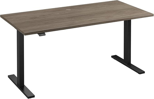 Bush Business Furniture Move 60 Series Electric Height Adjustable Standing Desk, 60W x 30D, Modern Hickory with Black Base