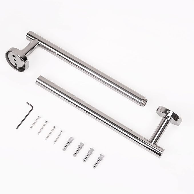 HITSLAM Chrome 19.8 Inch Towel Bar for Bathroom, SUS304 Stainless Steel Bathroom Towel Rack Wall Mounted, Modern Home Decor Bath Towel Holder with Hardware Accessories
