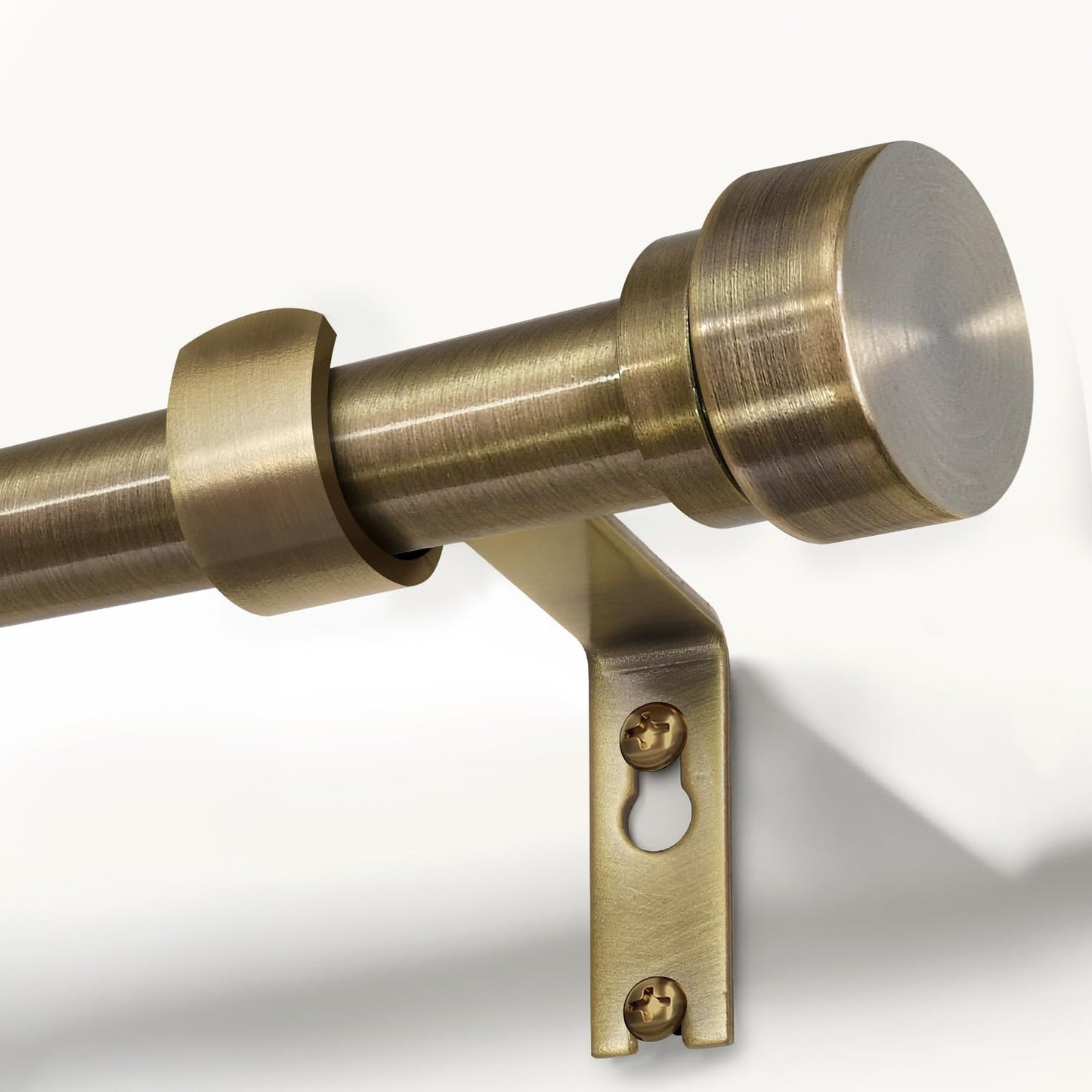 Antique Bronze Curtain Rods for Windows 66 to 120 Inches Adjustable Length Heavy Duty 1" Diameter Window Curtain Rod with Solid Metal Finials for Outdoor Farmhouse Bedroom Kitchen Living Room