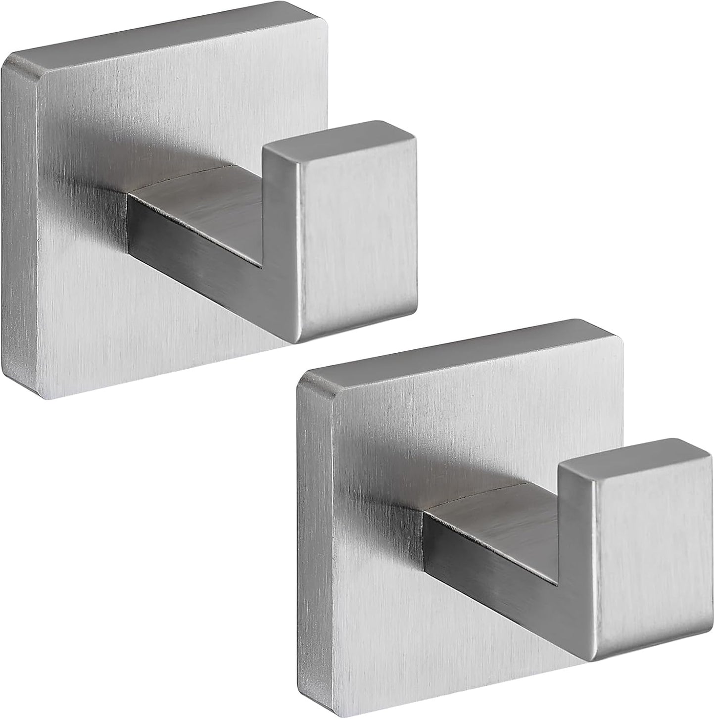 Towel Hooks for Bathrooms, Heavy Duty Wall Mounted Stainless Steel Modern Hook, 4 Pack – Ideal for Hanging Towels, Robes, Coats, in Kitchen, Bedroom, Bathroom, or Hotel (2, Brushed Nickel)