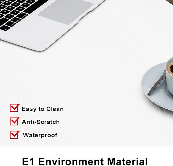 Tribesigns Computer Desk, 55 inch Large Office Desk Computer Table Study Writing Desk for Home Office, White + White Leg