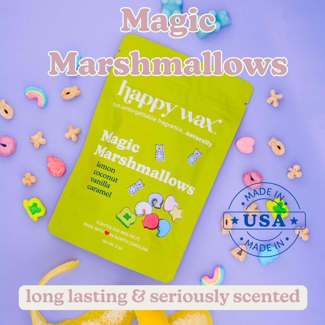 Happy Wax Cereal Mix Premium Scented Natural, Non Toxic Soy Wax Melts – 6 Total Oz. of Scented Wax Melts Includes: Cinnamon Sugar Crunch, Magic Marshmallows and Sweet Fruity Cereal