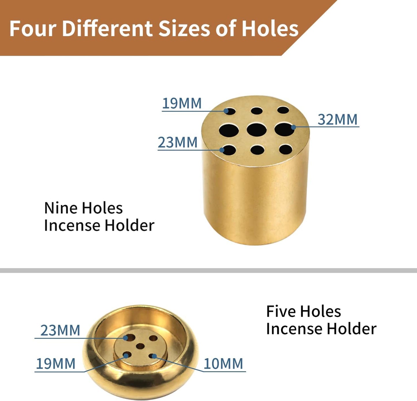 Vrupin Natural Marble Incense Burner, Handmade Incense Stick Incense Burner Reflux Burner, Ideal for use in Meditation, Incense Smokers and Decoration. (Black)