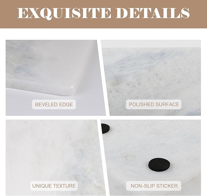 Natural Marble Tray, 12" x 6" Vanity Decorative Tray for Watch, Jewelry Holder, Perfume Organizer Candle Tray for Bedroom/Bathroom/Kitchen Countertop (Namib Fantasy)