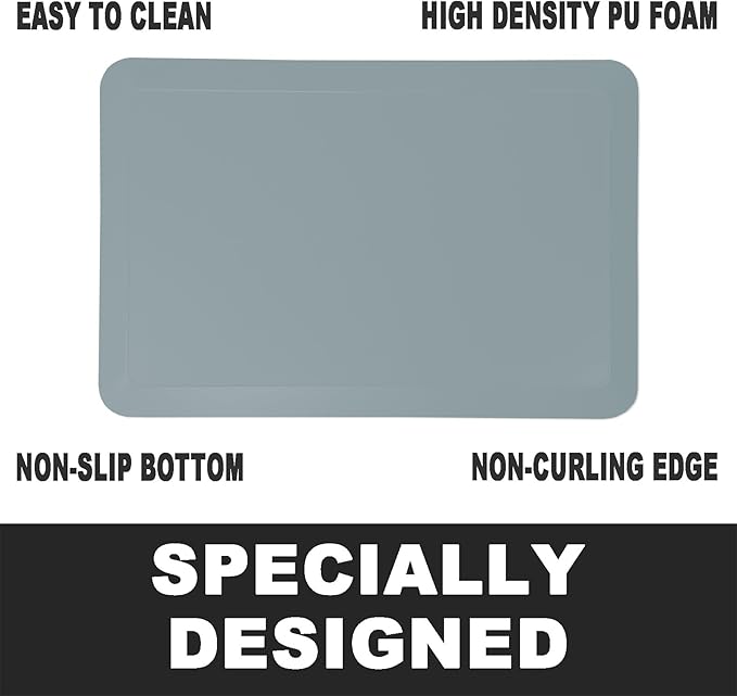 1" Extra Thick Anti Fatigue Floor Mat 40" L x 20" W,Kitchen Mat, Standing Desk Mat,140D Advanced PU Foam Ergonomic Comfort at Home, Office, Garage, Sink (Denim)