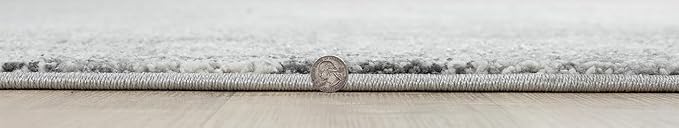 Keen Home Design Area Rugs - 8ft Round Non-Shedding, Abstract Rugs for Kitchen, Living Room, Bedroom, Dining Room, Entryway - Size: 7'10" Square, Abstract Cream/Grey