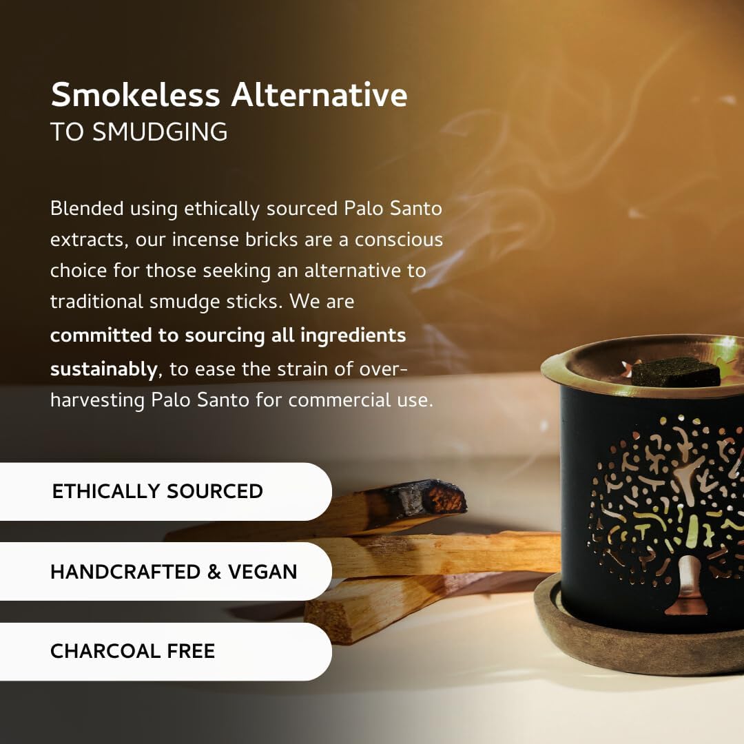 Palo Santo, Palo Santo + White Sage & Palo Santo + Lavender Smokeless Incense Bricks Refill | 3x9 Bricks | Aromatherapy | Smudging | Essential Oils | Air fresheners for Home | Meditation Accessories