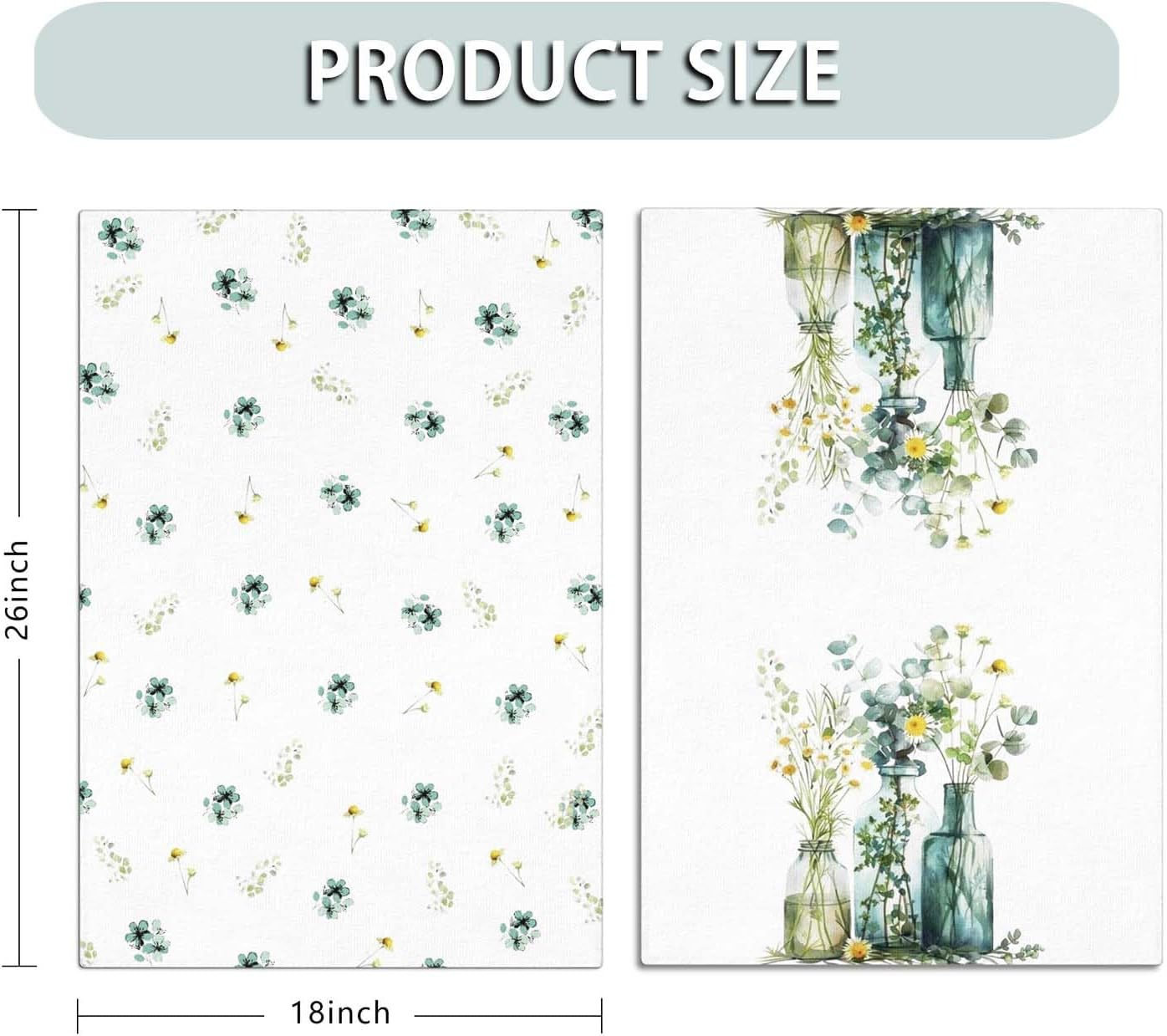 Kitchen Towels Seasonal Kitchen Towels Floral Dish Towels Kitchen Hand Towels Decorative Tea Towel Decorative Set 2 Pcs of 18×26 Inch