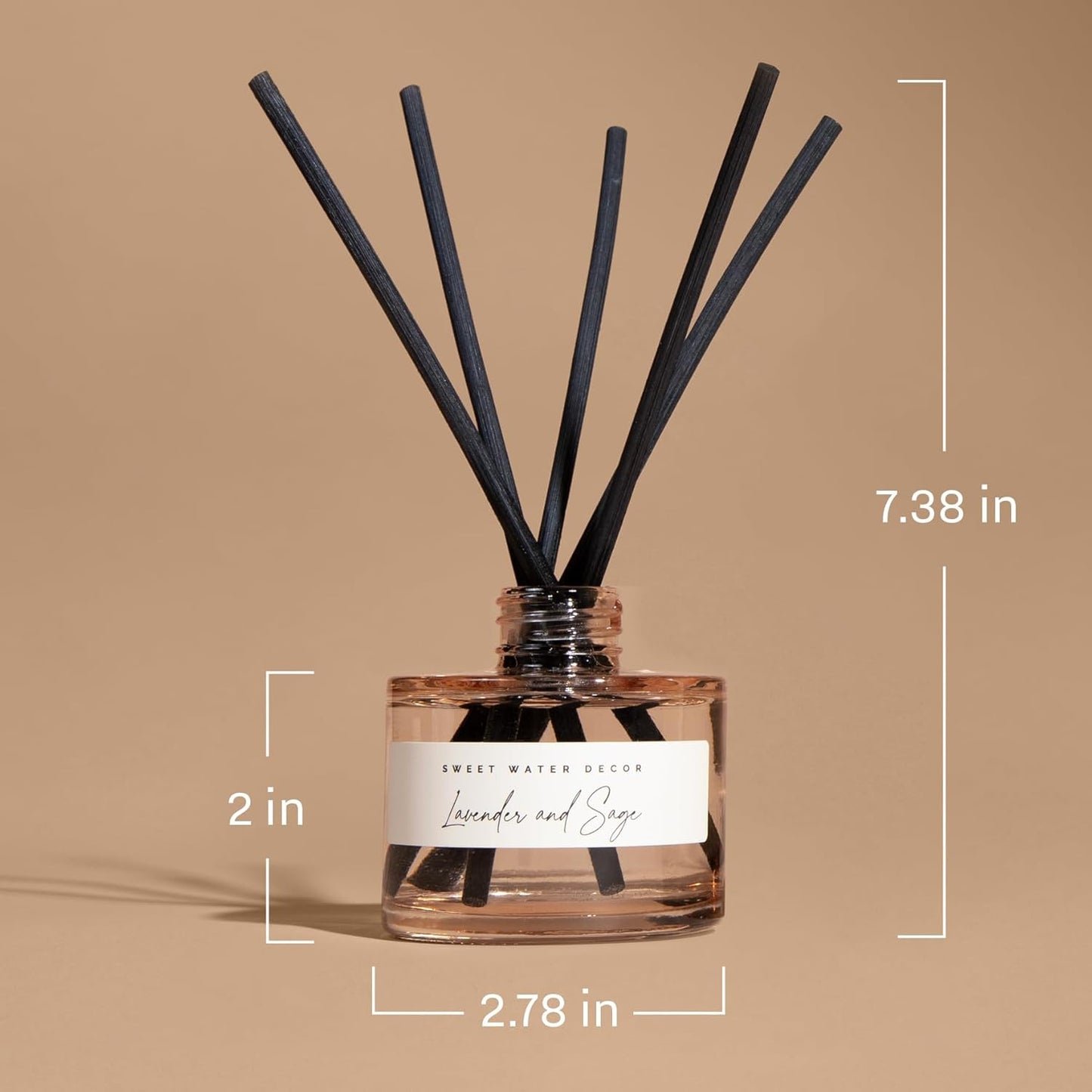 Sweet Water Decor Cashmere and Vanilla Reed Diffuser – Room Decor Aesthetic with Long-Lasting Premium Fragrance of Milky Coconut, Jasmine, Soft Cashmere, and Pear, for 4 Months – Ideal for Home Decor