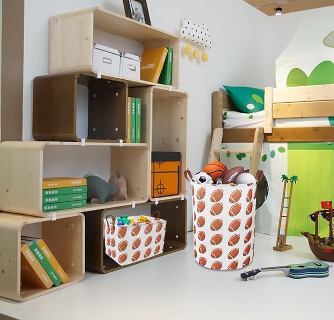 CLOCOR Rectangular Storage Basket, Storage Bin, Gift Basket, Room Decor(Rugby)