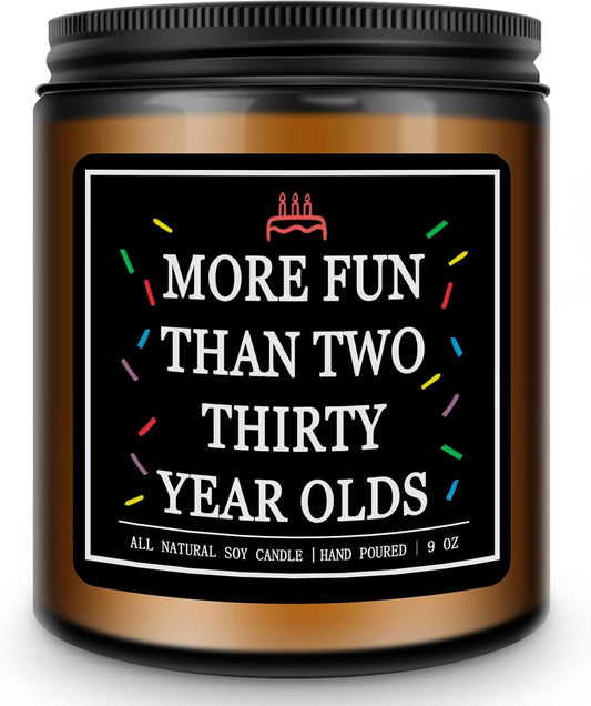 Homsolver 60th Birthday Gifts for Men Women, 9OZ Lavender Scent 1965 60th Birthday Candle for Him Her, Mom, Dad, Brother, Sister, Happy Birthday Decorations Candles with 50+ Hours Burn Time, Handmade