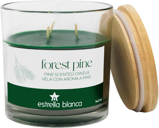Forest Pine Candle – 14.5oz Soy Wax Scented Jar Candle with Long-Lasting Burn, Fresh Woodsy Aroma for Home, Office & Everyday Relaxation