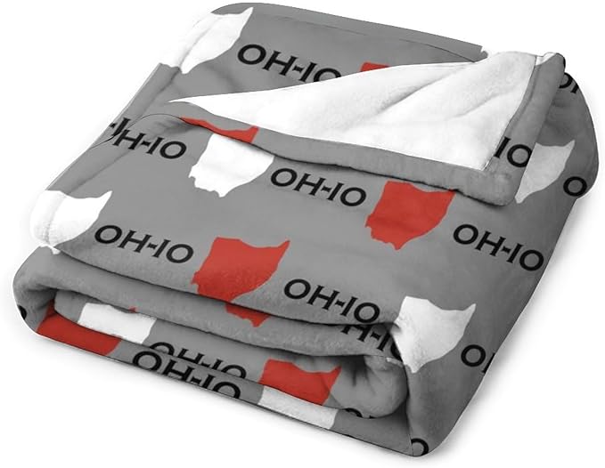 Throw Blanket for Teens Boys Girls and Adults Soft Warm Cozy Funny Midweight Food Flannel Blankets for Couch Sofa Bed Camping Travel Home Decor 50" X 60" (Oh-io State, 50x60 inch)