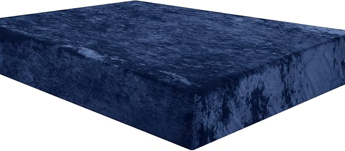 PHF Truly Velvet Fitted Sheet Only Twin Size, Luxury Super Soft Cozy Fuzzy Fleece Bottom Sheet, Deep Pocket Up to 16",Strenghth Elastic Band,Suitable for Fall Winter Spring, No Pillowcases, Navy Blue