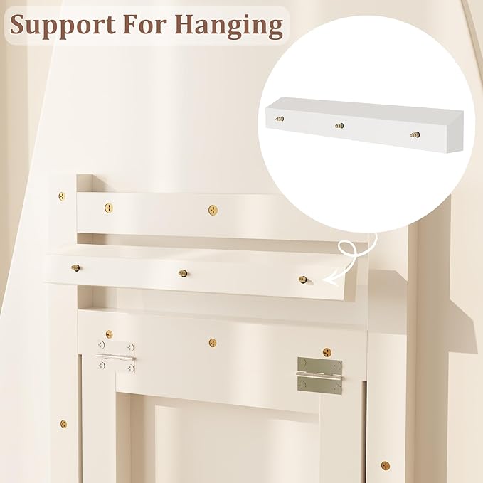 69"x 24" Wavy Mirror Full Length,Lights Irregular led Full Length Mirror, Shatter-Proof Hanging or Leaning Against Wall for Cloakroom/Bedroom/Living Room,Walnut (White)