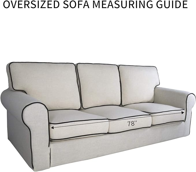 PureFit Reversible Quilted Sofa Cover, Water Resistant Slipcover Furniture Protector, Washable Couch Cover with Non Slip and Elastic Straps for Kids, Dogs, Pets (Oversized Sofa, Coffee/Ivory)