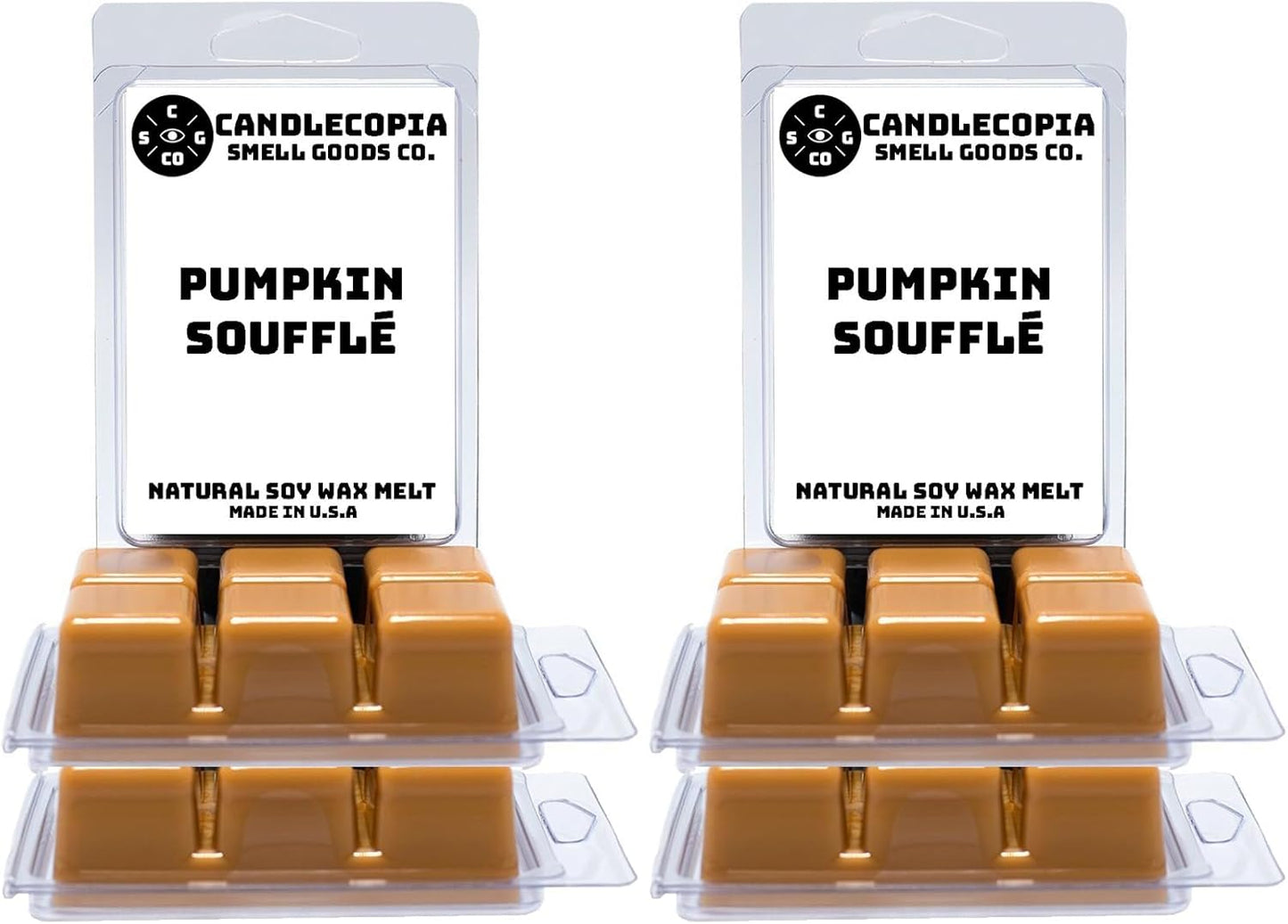 Pumpkin Souffle Strongly Scented Hand Poured Vegan Wax Melts, 36 Scented Wax Cubes, 19.2 Ounces in 6 x 6-Packs
