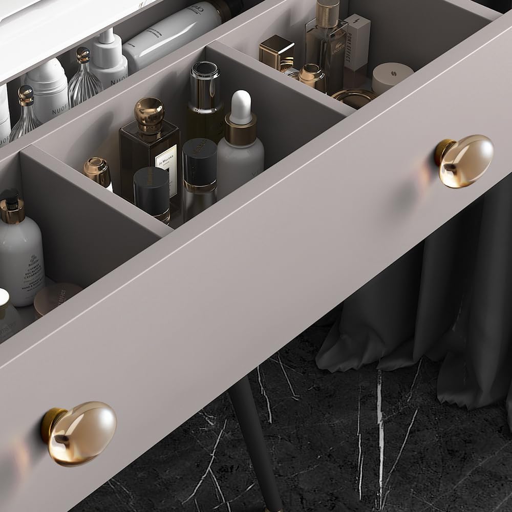 Goo-Ki Champagne Crystal Cabinet Handls-Zinc Alloy Base with Acrylic Drawer Knobs,6 Pack