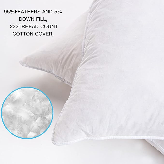 16"x26" Pillow Inserts Soft Feather Pillow Set of 1 Indoor Decorative Sofa Down Pillows Bed Pillows Couch Pillow