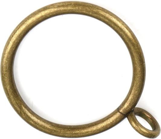 Antique Brass Curtain Rings with Eyelets for Up to 1.0-inch Curtain Rods (Set of 30 PCS Curtain Rings)