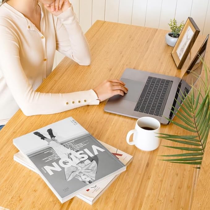 FLEXISPOT EN1 Bamboo Standing Desk, 55 x 28 Inches Whole-Piece Electric Height Adjustable Desk, Home Office Table Stand up Desk (Black Frame + Bamboo Top, 2 Packages)