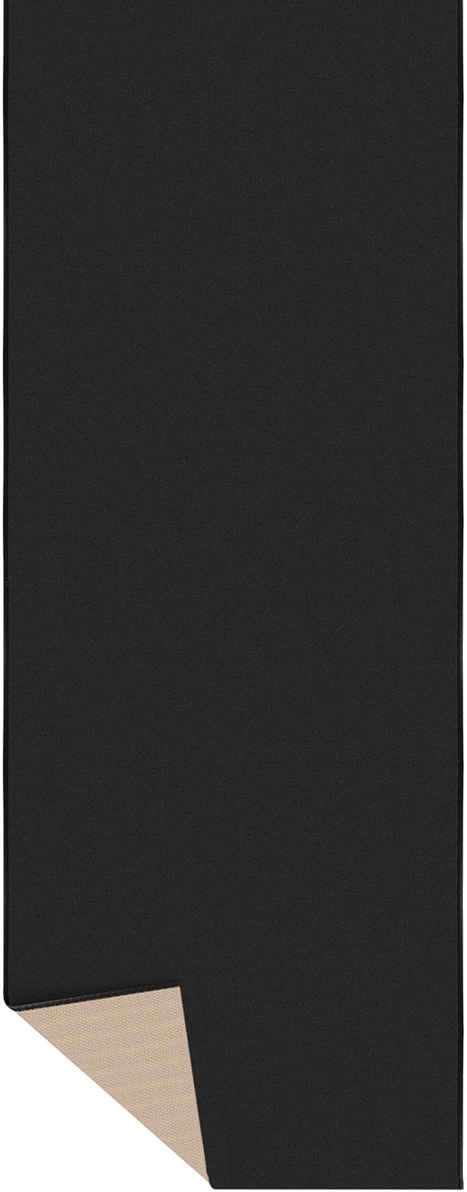 Ottomanson 2x25 Non Slip Extra Long Hallway Runner Rug with Rubber Backing - Solid Modern Kitchen Rug for Bedroom or Living Room, Black, 2' x 25'