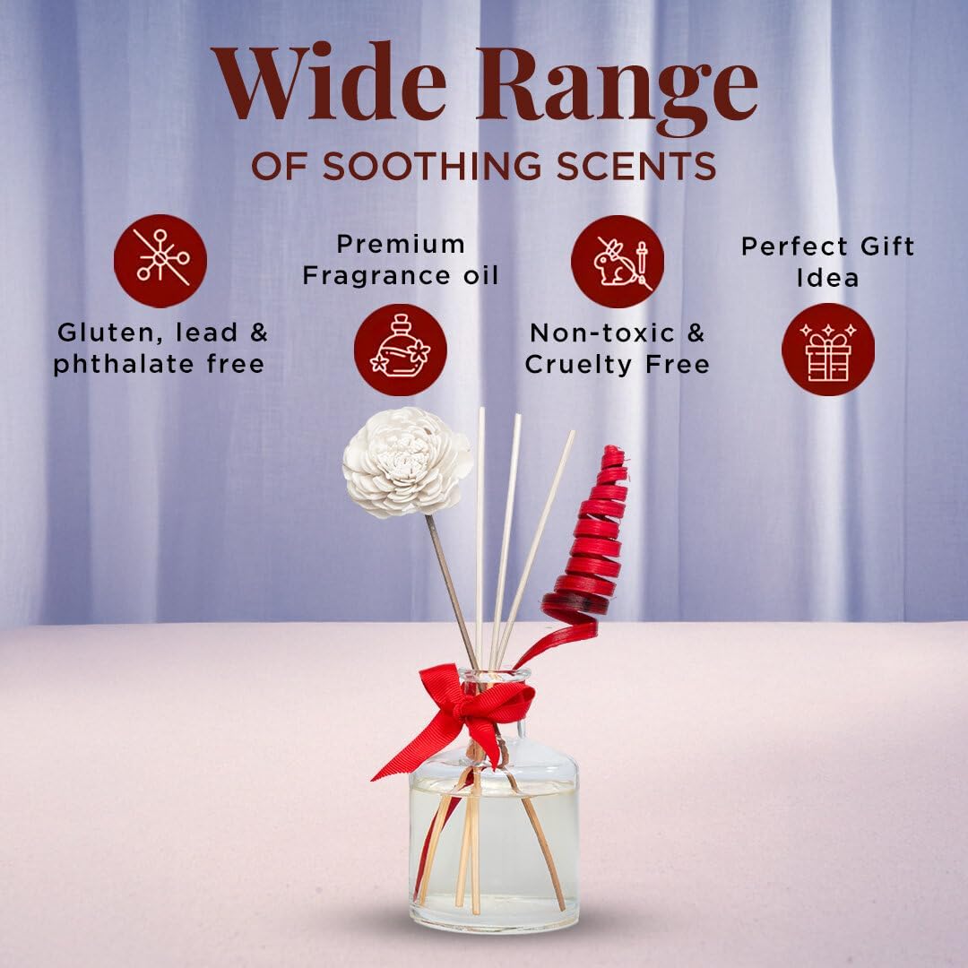 Folkulture Reed Diffusers for Home, 5 oz | Vanilla Scent Diffuser Oil with Sticks for Bathroom Decor Accessories, Living Room, Office, Desk| Natural Essential Oils | Housewarming Gifts | Vanilla