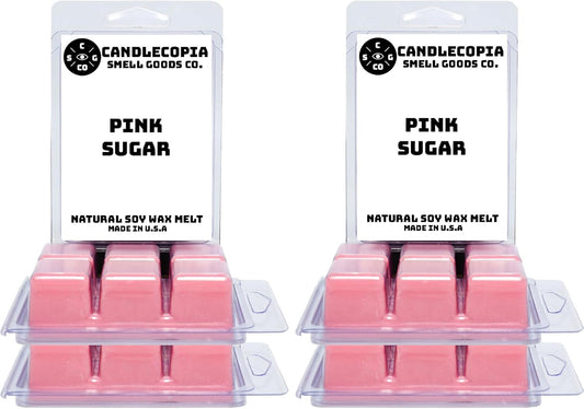 Pink Sugar Strongly Scented Hand Poured Vegan Wax Melts, 36 Scented Wax Cubes, 19.2 Ounces in 6 x 6-Packs