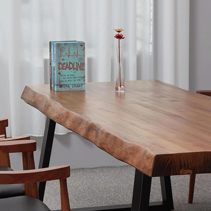 Pine Computer Desk, Modern Solid Wood Home Office Desk, Long Rural Farmhouse Pine Dining Table, Administrative Workstation Computer Desk, Suitable for Living Room and Dining Room (63inch)