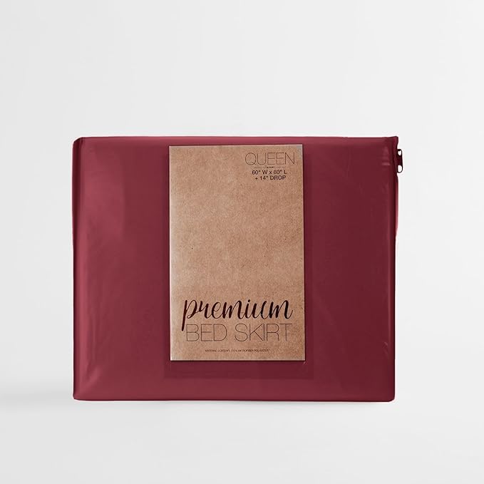 Linen Market Bed Skirt - Ultra Soft Microfiber - Easy Fit with 14 Inch Tailored Drop - Hotel Quality, Shrinkage & Fade Resistant - Bed Cover - King Bed Set - Bedroom Décor - (King, Burgundy)