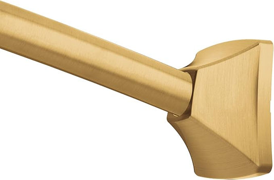 Moen Brushed Gold 72-Inch Adjustable Permanent Mount Curved Shower Curtain Rod, CSR2164BG