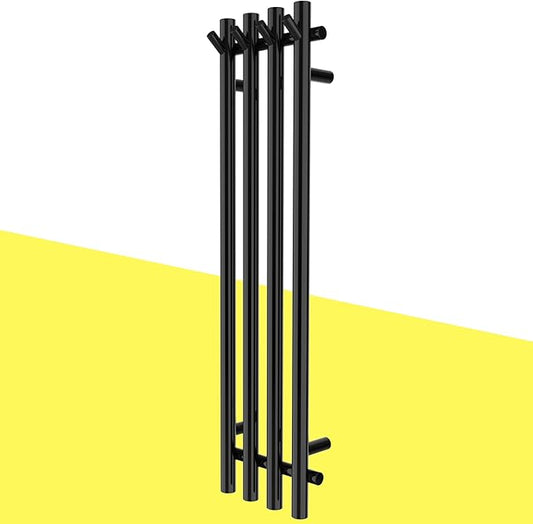 Heated Towel Rack, Towel Warmer with Timer, Wall Mounted hot Towel Warmer Rack for Bathroom, Hardwired or Plug-in Models Vertical Towel Heater (Matte Black)