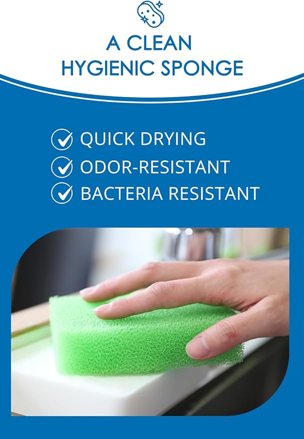 [SunSun Sponge] Kitchen Sponge 4-Pack, Multi-Purpose for Dishwash, Bath, and Stovetop, Excellent Drainage & Rich Lather, Durable & Long-Lasting, Kitchen & Household Essentials, Premium Black