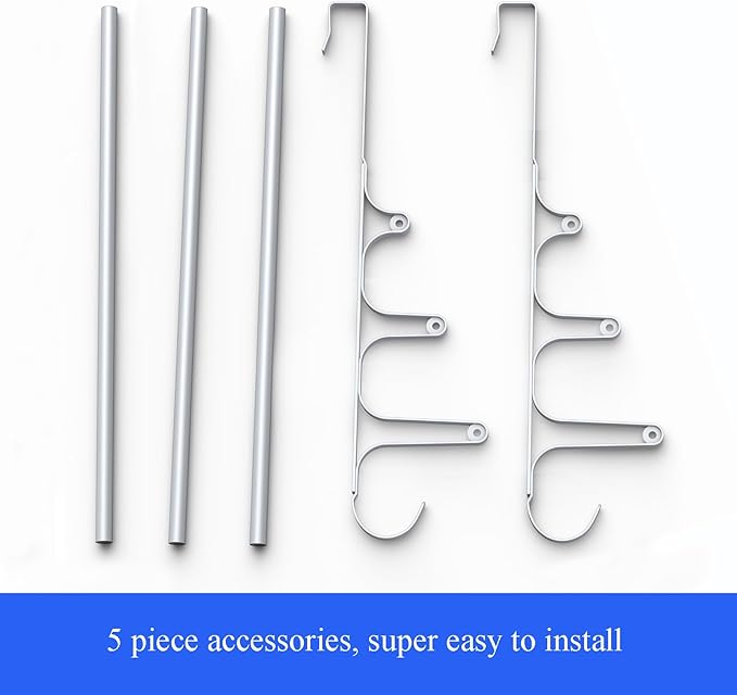 Over The Door Towel Rack, Triple Towel Storage Holder with Hooks, 24.02 Inches Towel Bar Hanger Towel Racks for Bathroom (Silver)