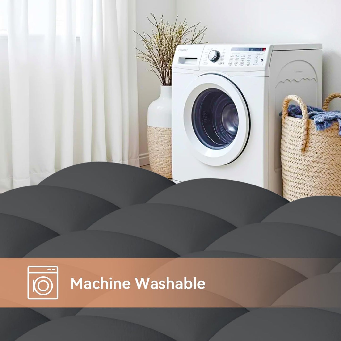 King Mattress Topper for Back Pain Relief, Extra Thick Pillow Top Plush Mattress Pad with Deep Pocket, Soft Pillowtop King Size Bed Toppers Filled Fluffy Down Alternative, Gray