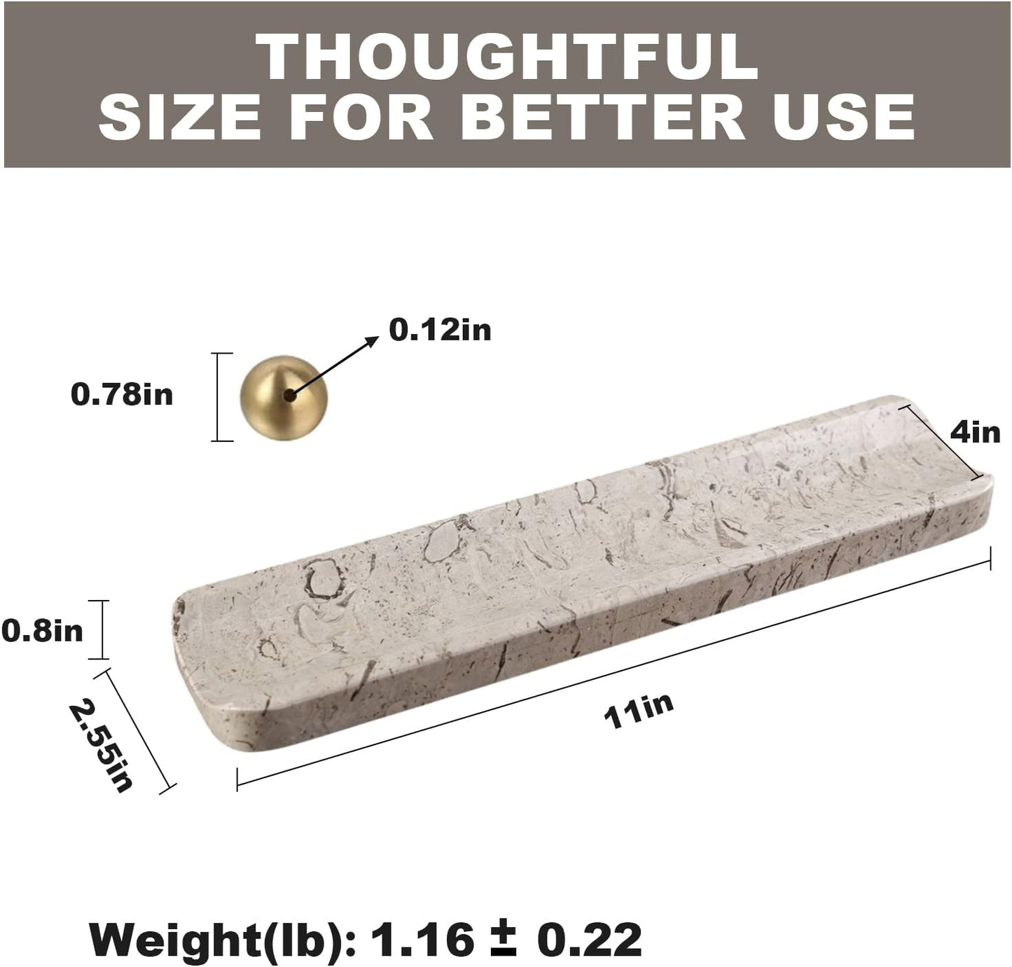 Koville Luxury Natural Marble Incense Holder, Incense Holders for Sticks, Incense Burner Holder, Ideal for Meditation and Relaxing, Easy to Clean