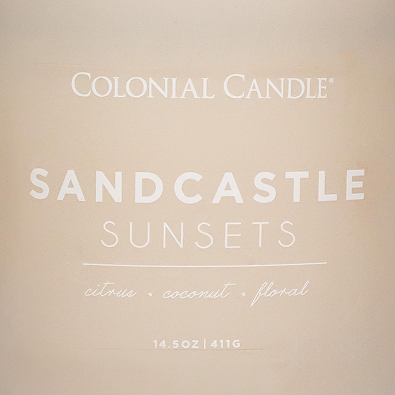 Colonial Candle Sandcastle Sunset Scented Jar Candle, Pop of Color Collection, 3 Wick, Green, 14.5 oz - Up to 60 Hours Burn