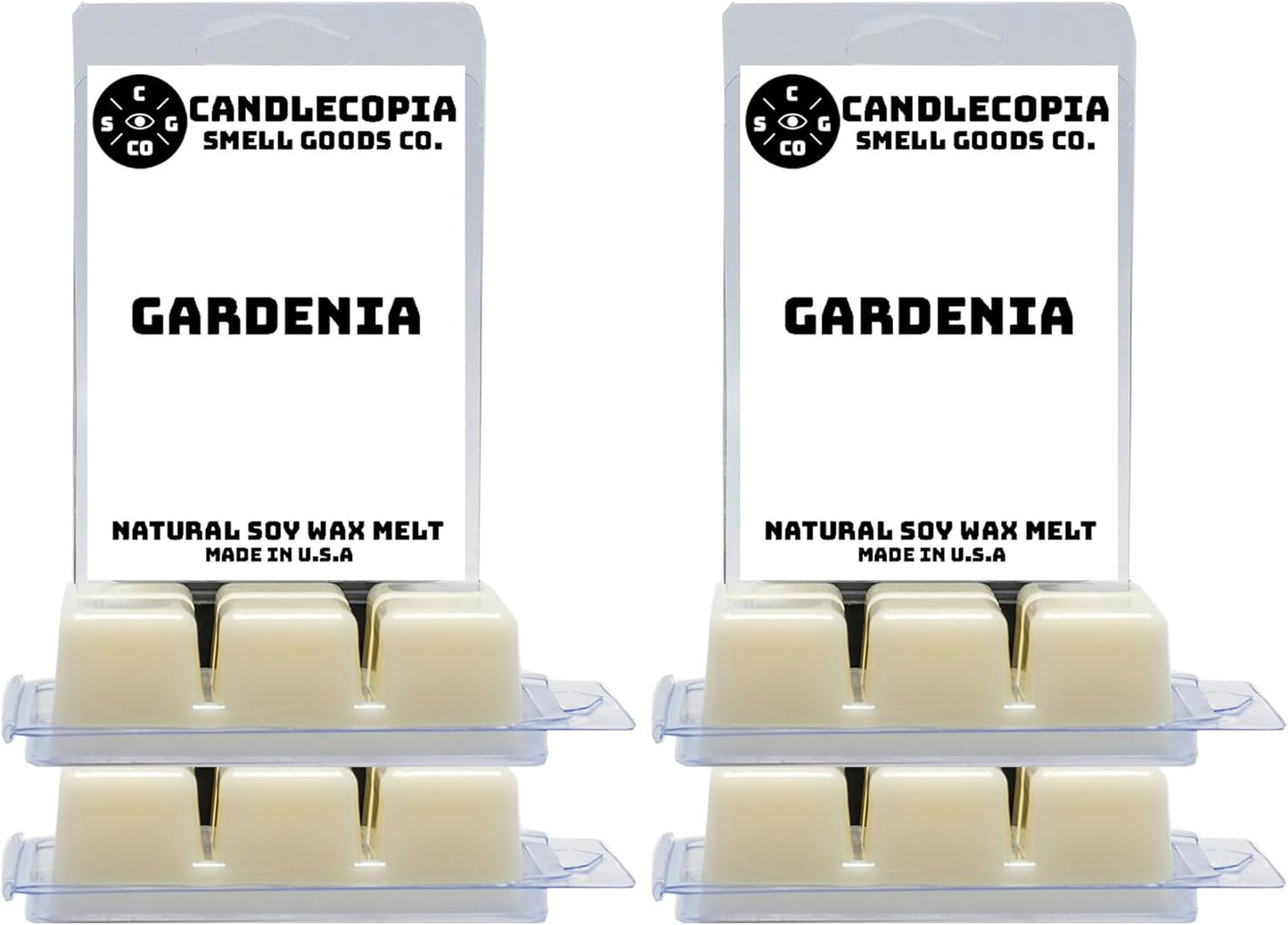 Gardenia Strongly Scented Hand Poured Vegan Wax Melts, 36 Scented Wax Cubes, 19.2 Ounces in 6 x 6-Packs