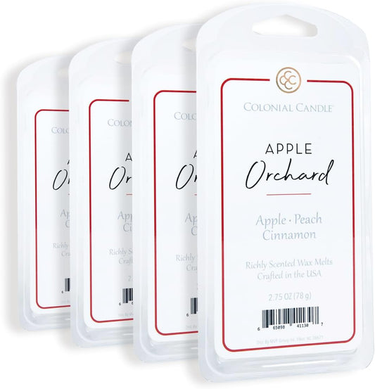 Colonial Candle Apple Orchard Wax Melts, Wax Melt Warmer Cubes, Long Lasting Scented Wax Warmer Cubes, 4 Pack, 6 Cubes Each - Made in The USA