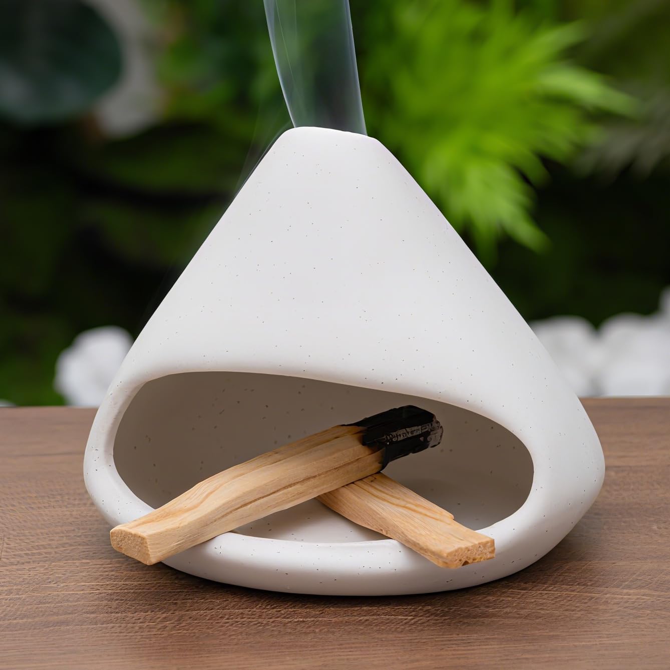 Palo Santo Burner- Mini Zongzi ceramics chiminea for sage/sticks/sone, ceramics Incense Holder with ash catcher, aromatic meditation gifts for women anxiety relief, ceramic copalera home decor