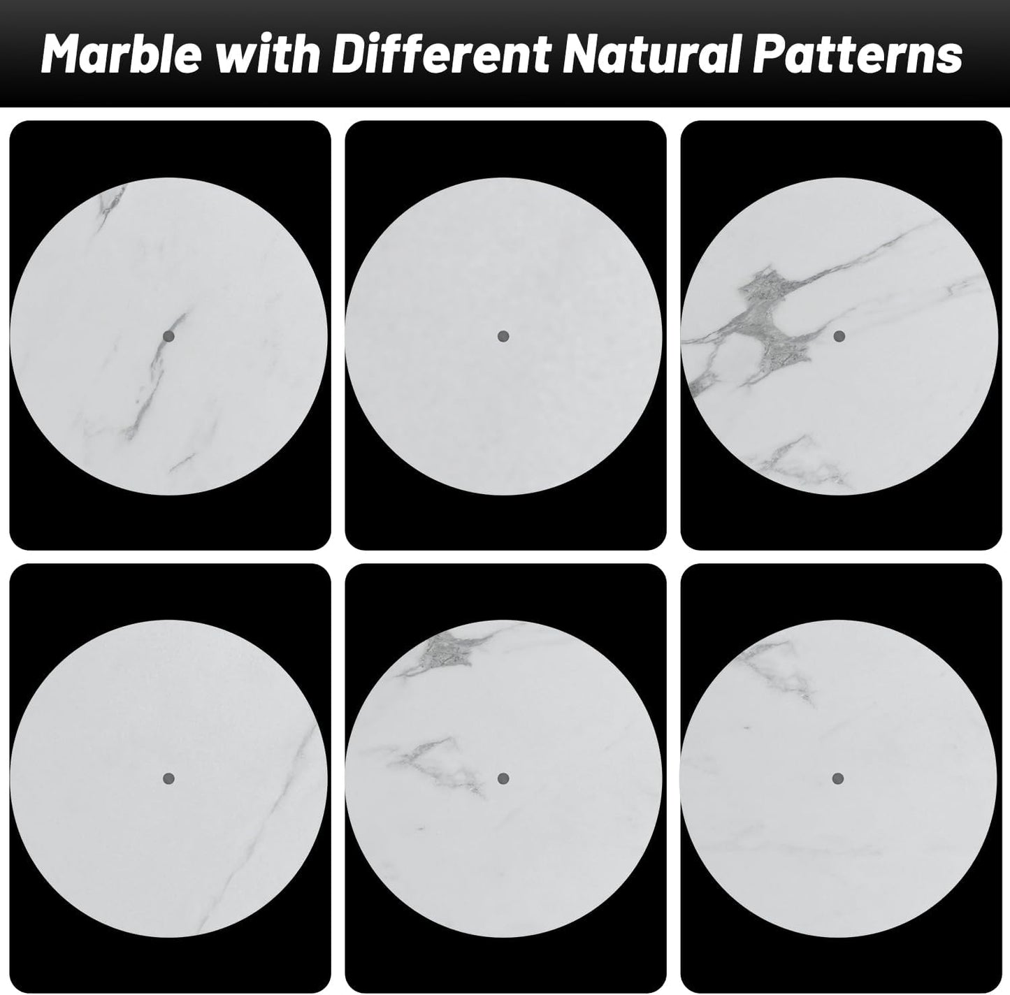 VEHHE Marble Paper Towel Holder for Kitchen Countertop, Standing Paper Towel Stand with Weighted Base & EVA Non-Slip Pad, for Bathroom or Kitchen (Silver)