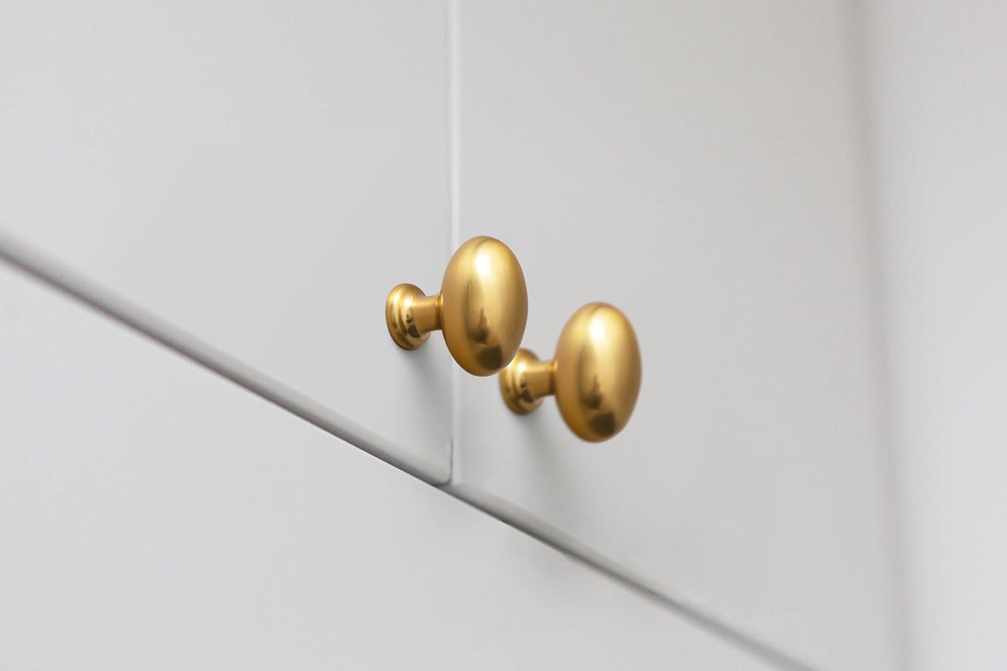 Goo-Ki 1.2 Inch(36MM) Oval Brushed Gold Drawer Knobs, Modern Zinc Alloy for Cabinet Knobs for Dresser,6 Packed