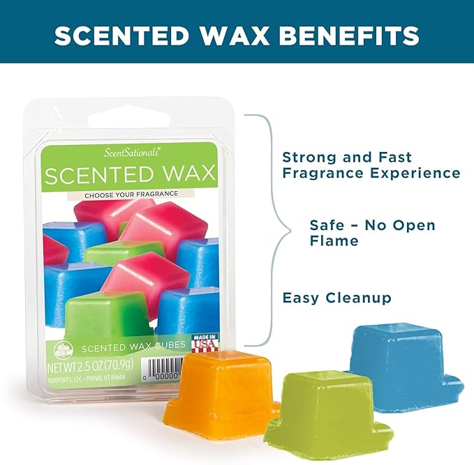 Scentsationals Fall Wax Melts, Wax Cubes Strong Scent - Farmhouse Cookies - Long Lasting Scented Melts for Warmer, 10oz (24-Cubes)