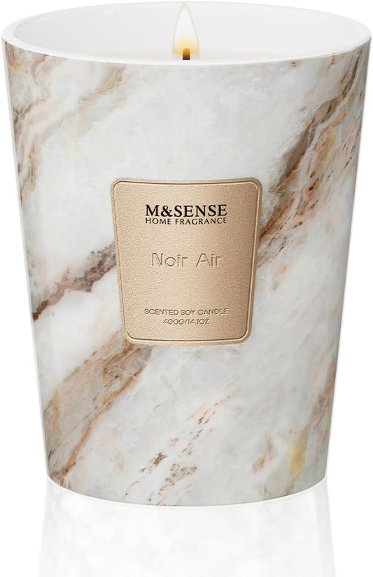 M&SENSE NoirAir Scented Candles for Home, Lead-Free Wick Highly Scented Jar Candles, 14.1 Oz 80 Hours Lasting Burning Candles Gifts for Women, Relaxing Aromatherapy Candle for Stress Relief