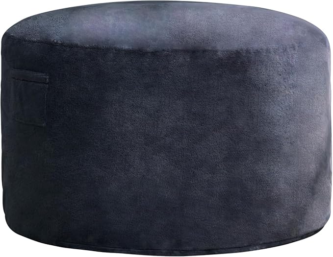 Hobestluk 4ft Bean Bag Chairs for Adults Large Beanbag Chair with Plush Faux Fur Cover Big Bean Bag Chair for Living Room Bedroom Dorm Office - Dark Grey (44” x 44” x 24”)