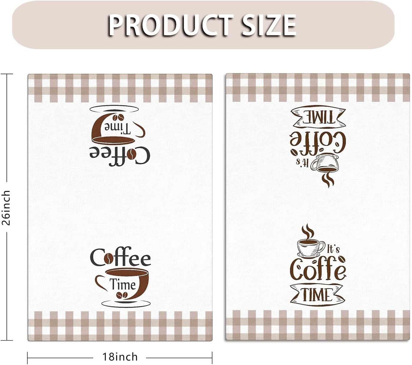 Kitchen Towels Dish Towels for Fitchen Decorative Coffee Towels for Coffee Bar Kitchen Hand Towels Decorative 2 Pcs of 18×26 Inch