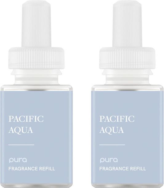 Pura Smart Home Air Diffuser - Smart Air Diffuser - Up to 120-Hours of Luxury Fragrance per Refill - Spring & Summer Fragrance - 2 Pack, Pacific Aqua